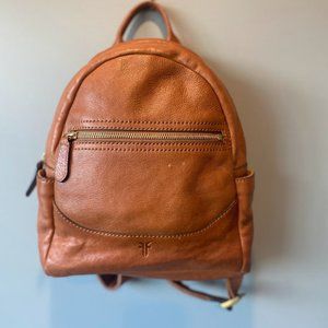 Frye Leather Backpack Front Zip Terra Brown